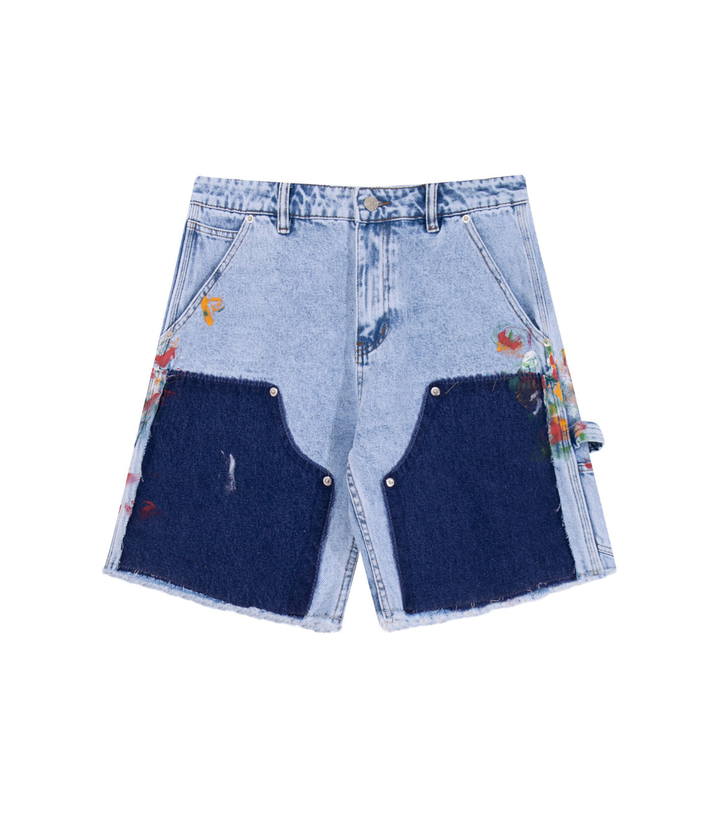 Azul Split Painters Denim Shorts – Flare Fit Japanese Denim