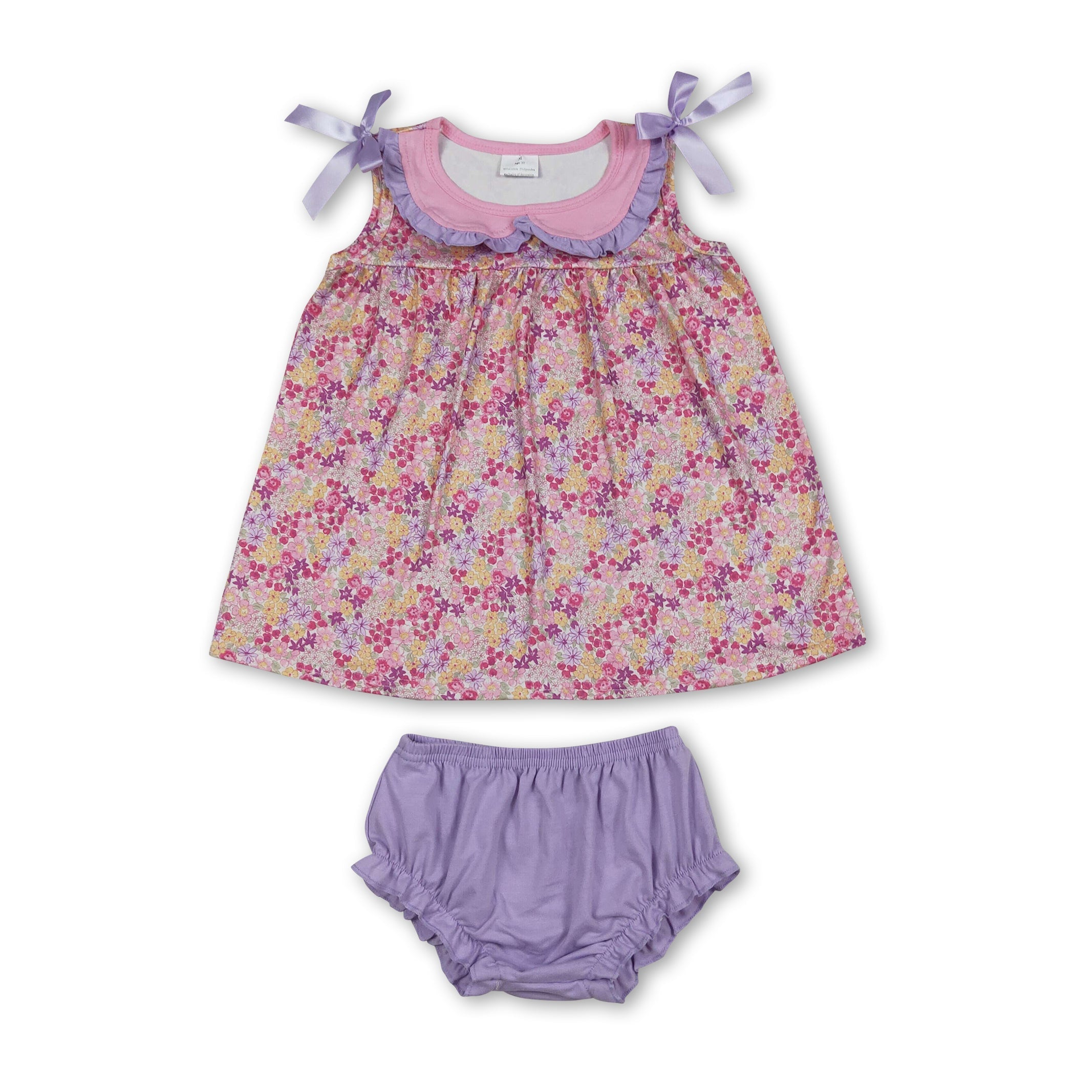 Baby Girls' Sleeveless Floral Tunic & Bummies Summer Set