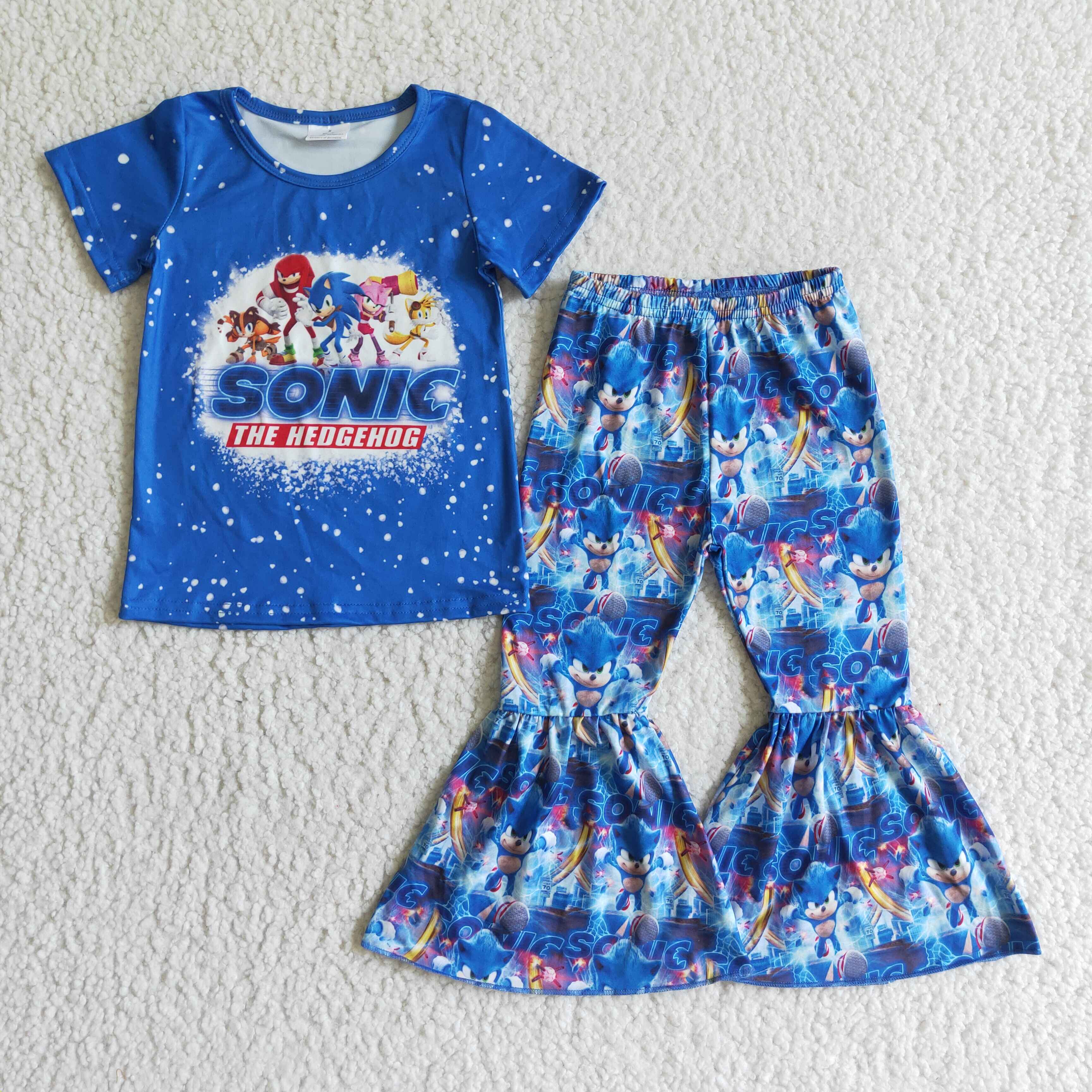 Girls' Blue Hedgehog Matching Clothing Set | Sizes 3M–16T