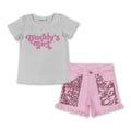 Girls' Daddy's Girl Top & Sequin Denim Shorts Set