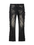Frost Originals Distressed Rhinestone Stacked Jeans – Black Wash