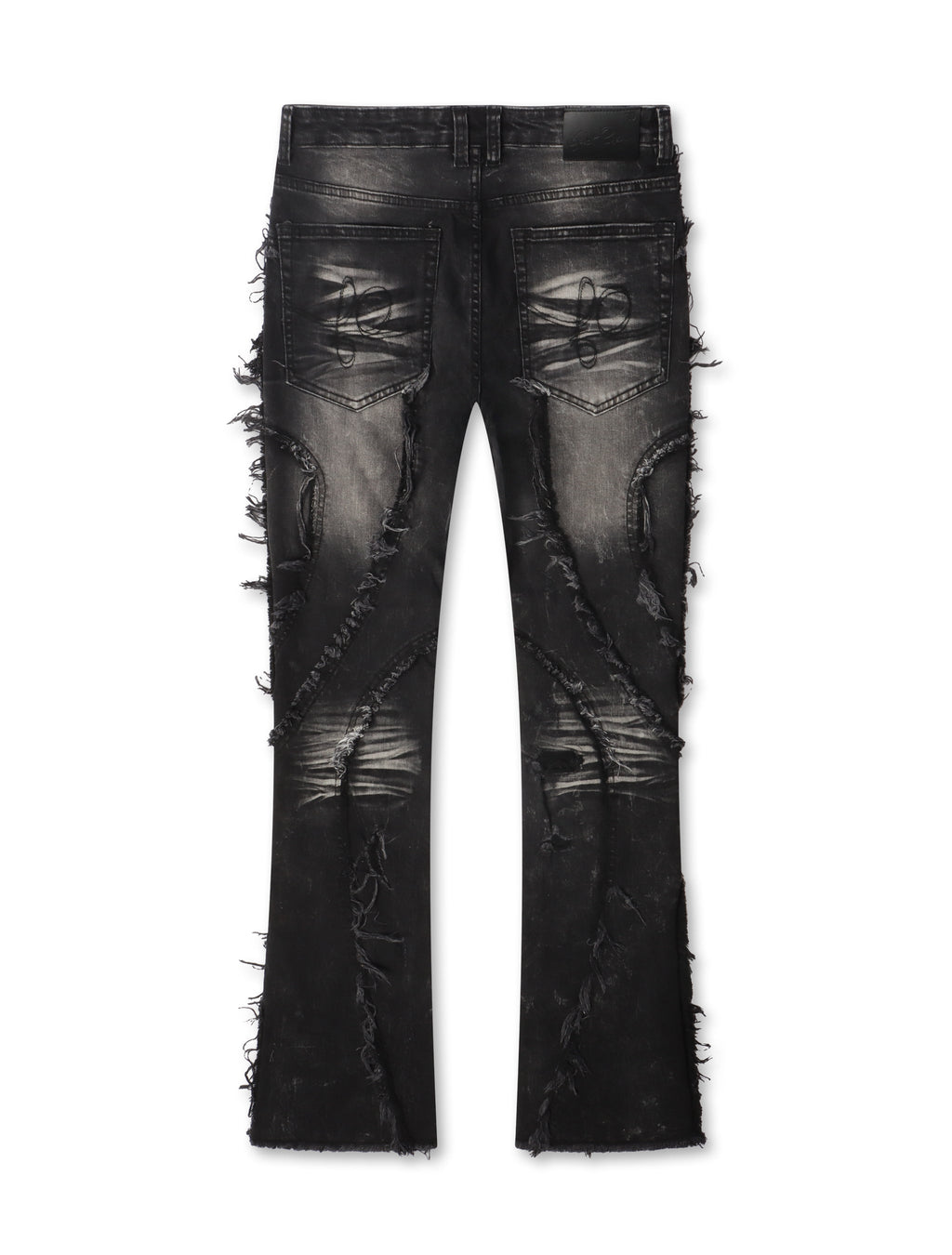 Frost Originals Distressed Rhinestone Stacked Jeans – Black Wash