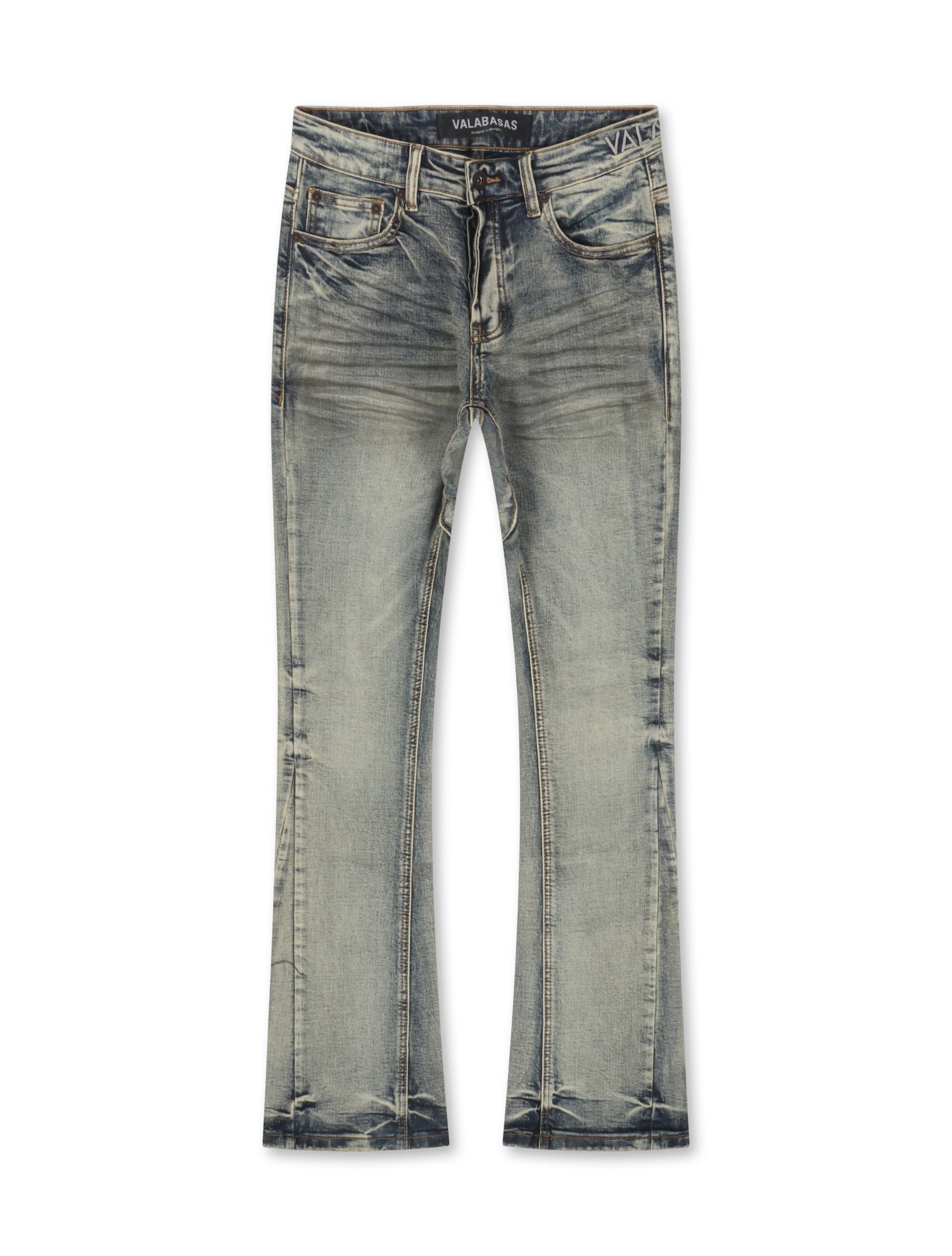 Valabasas Fax Stacked Jeans – Light Blue Washed