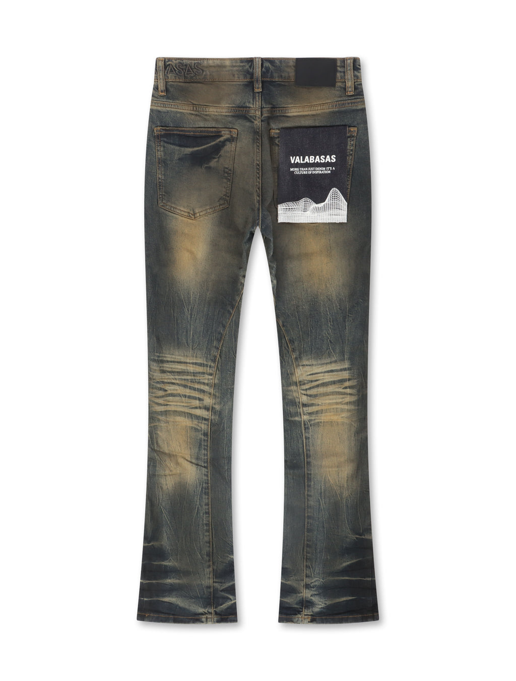 Valabasas Fax Stacked Denim Jeans – Yellow Vintage Blue