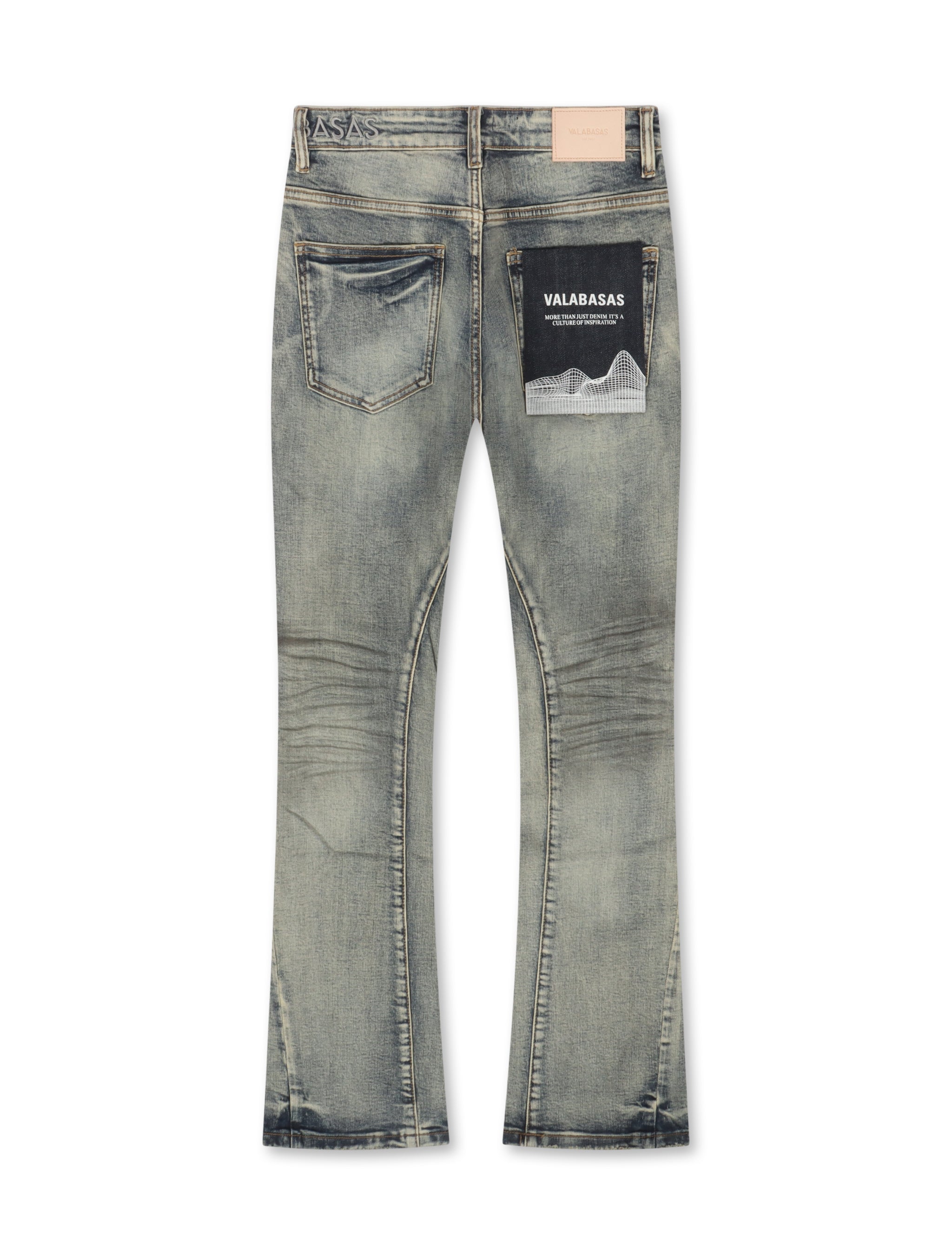Valabasas Fax Stacked Jeans – Light Blue Washed