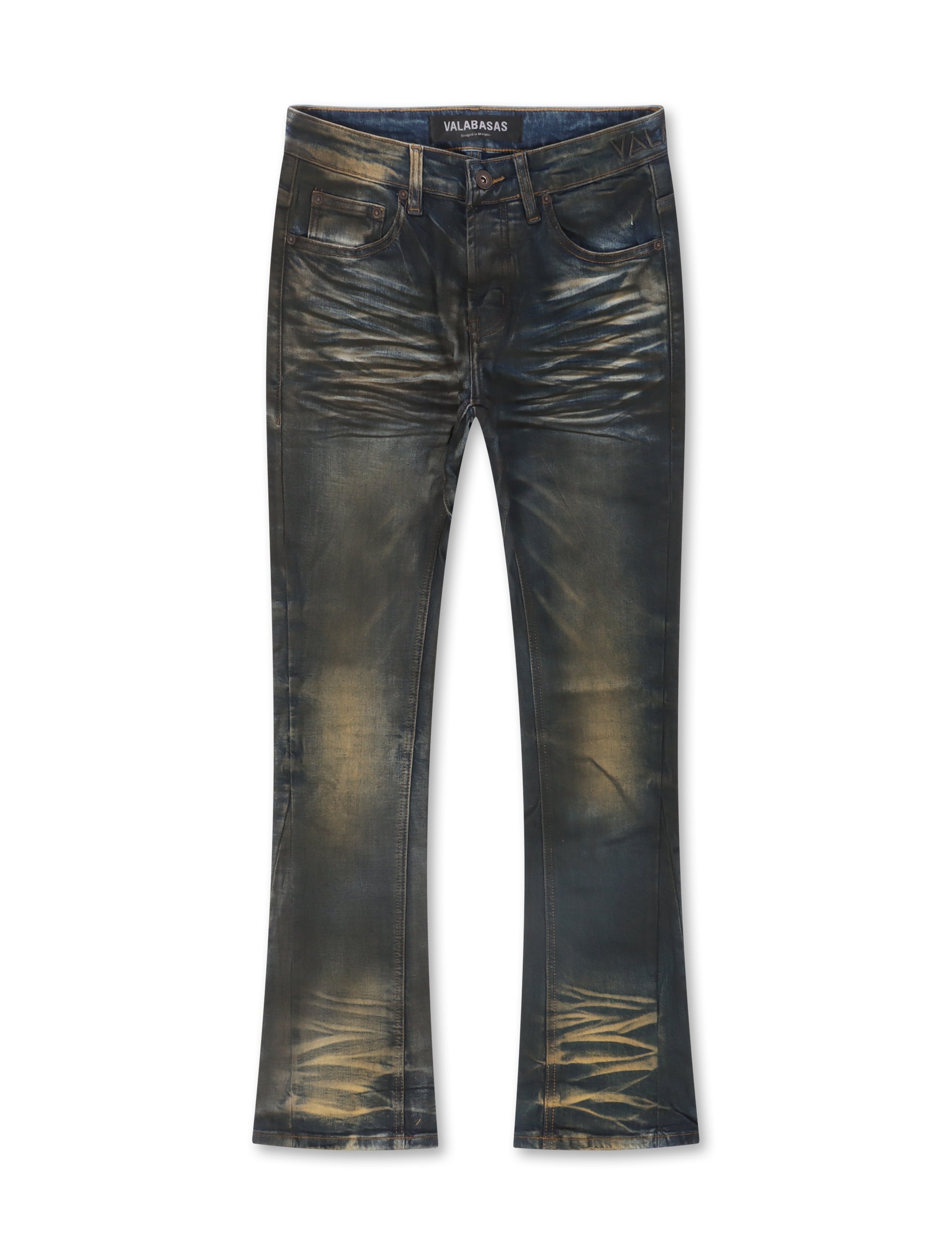Valabasas Fax Stacked Denim Jeans – Vintage Blue Wash