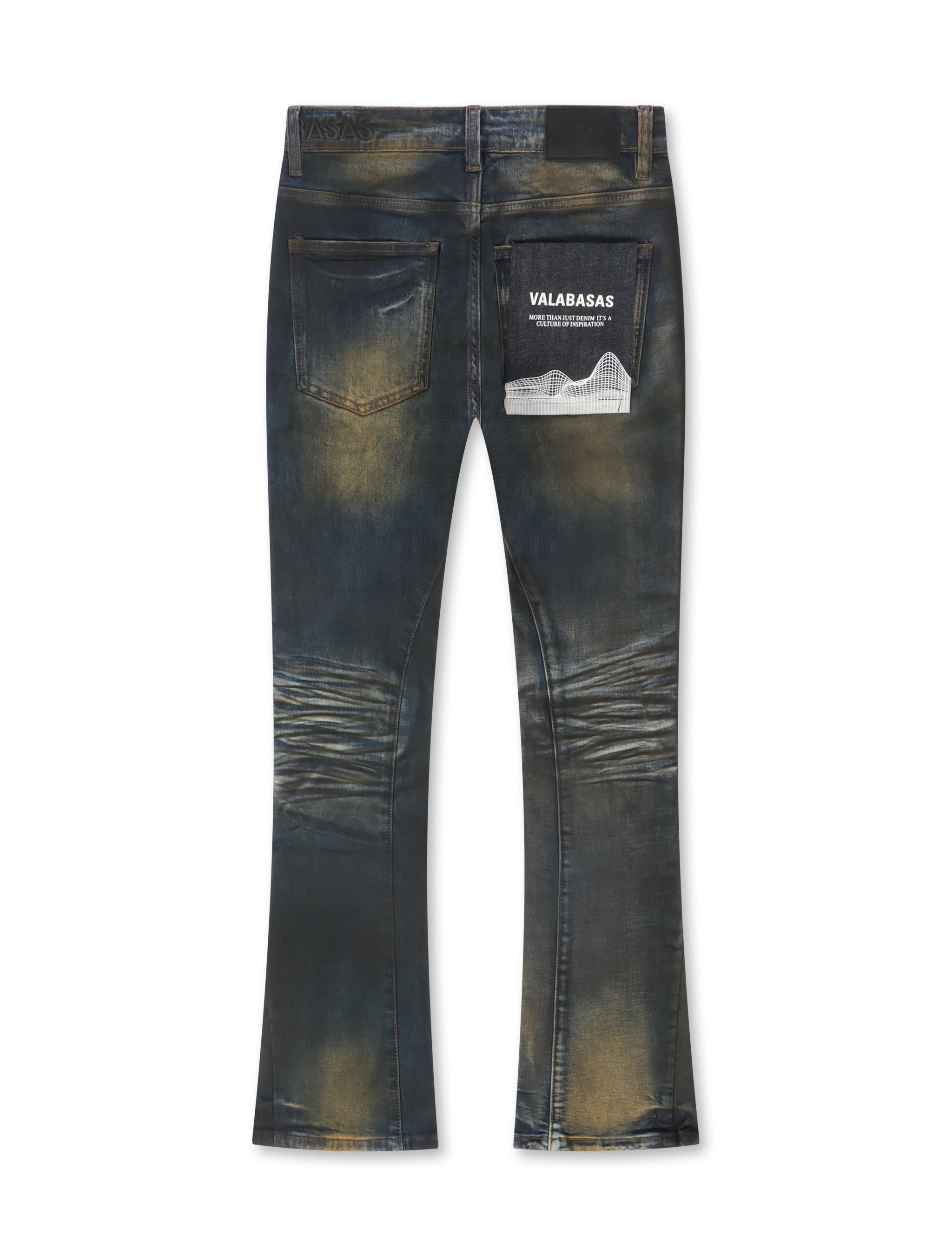 Valabasas Fax Stacked Denim Jeans – Vintage Blue Wash