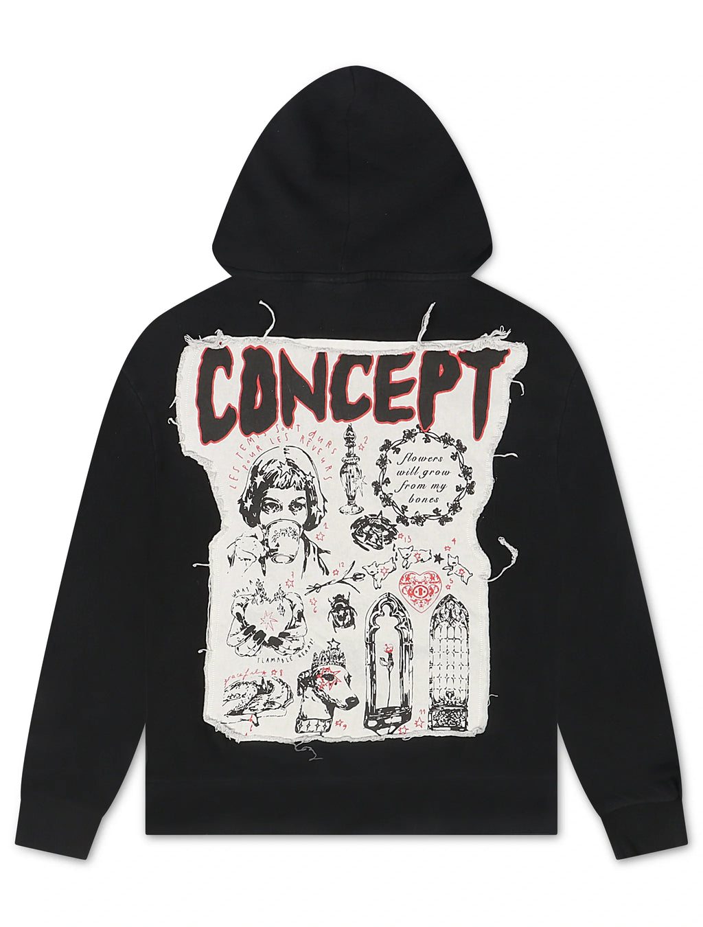 Concept LA Flowers Hoodie – Black