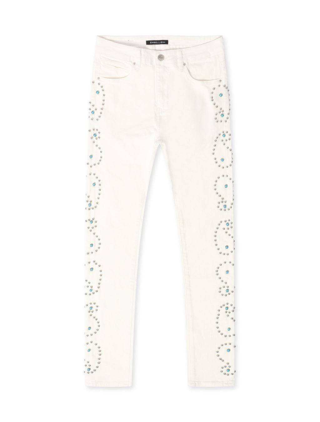 Embellish Onix Rhinestone Jeans – White