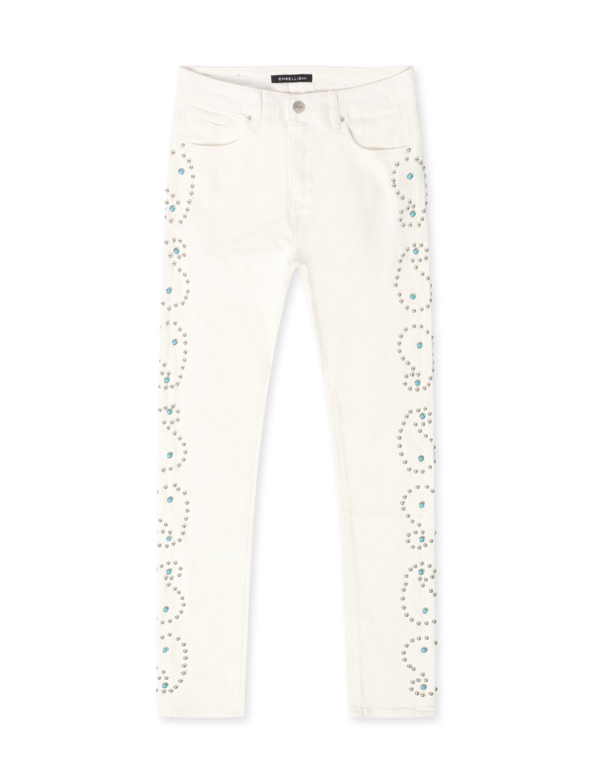 Embellish Onix Rhinestone Jeans – White