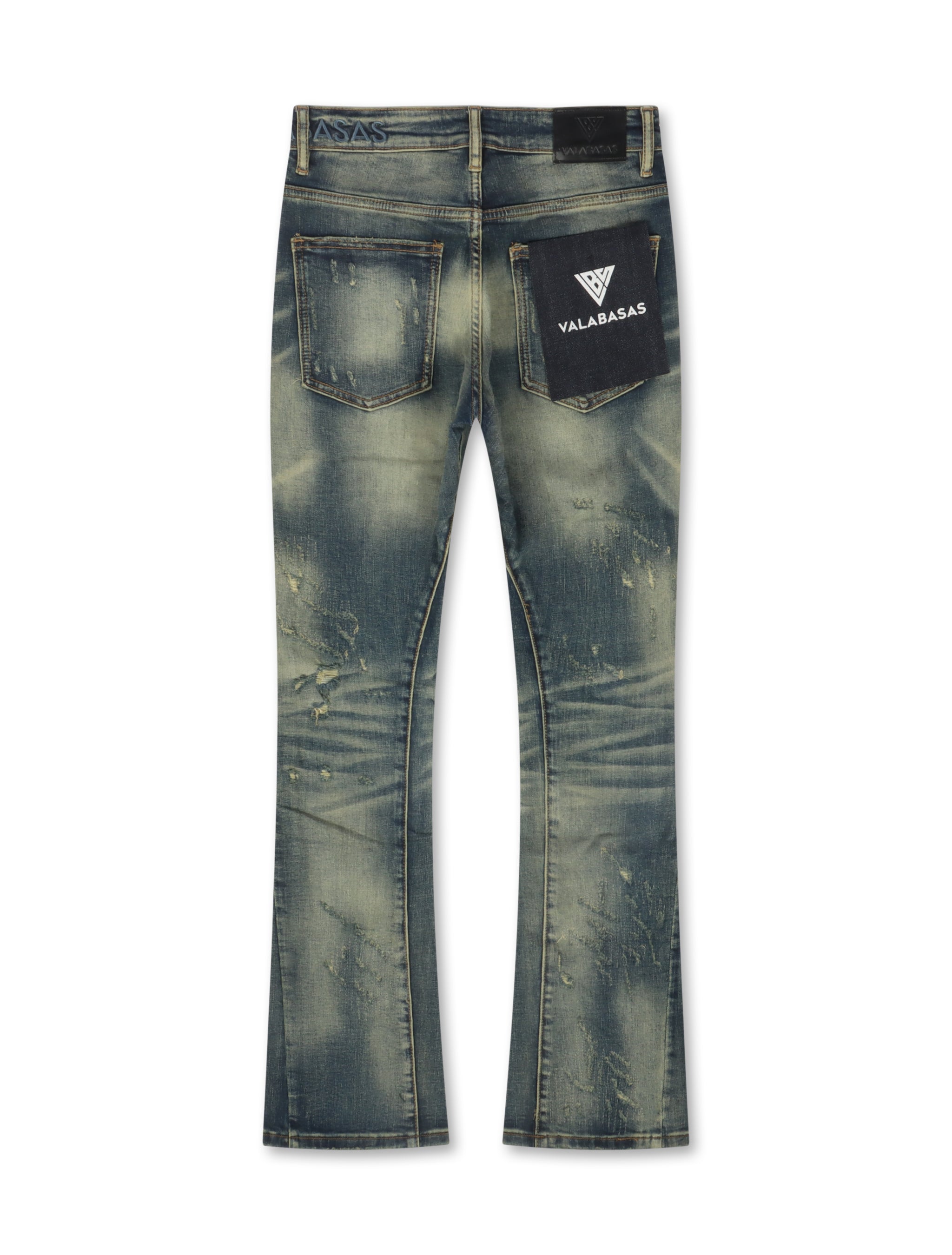 Valabasas Vin Stacked Jeans – Dark Vintage Blue