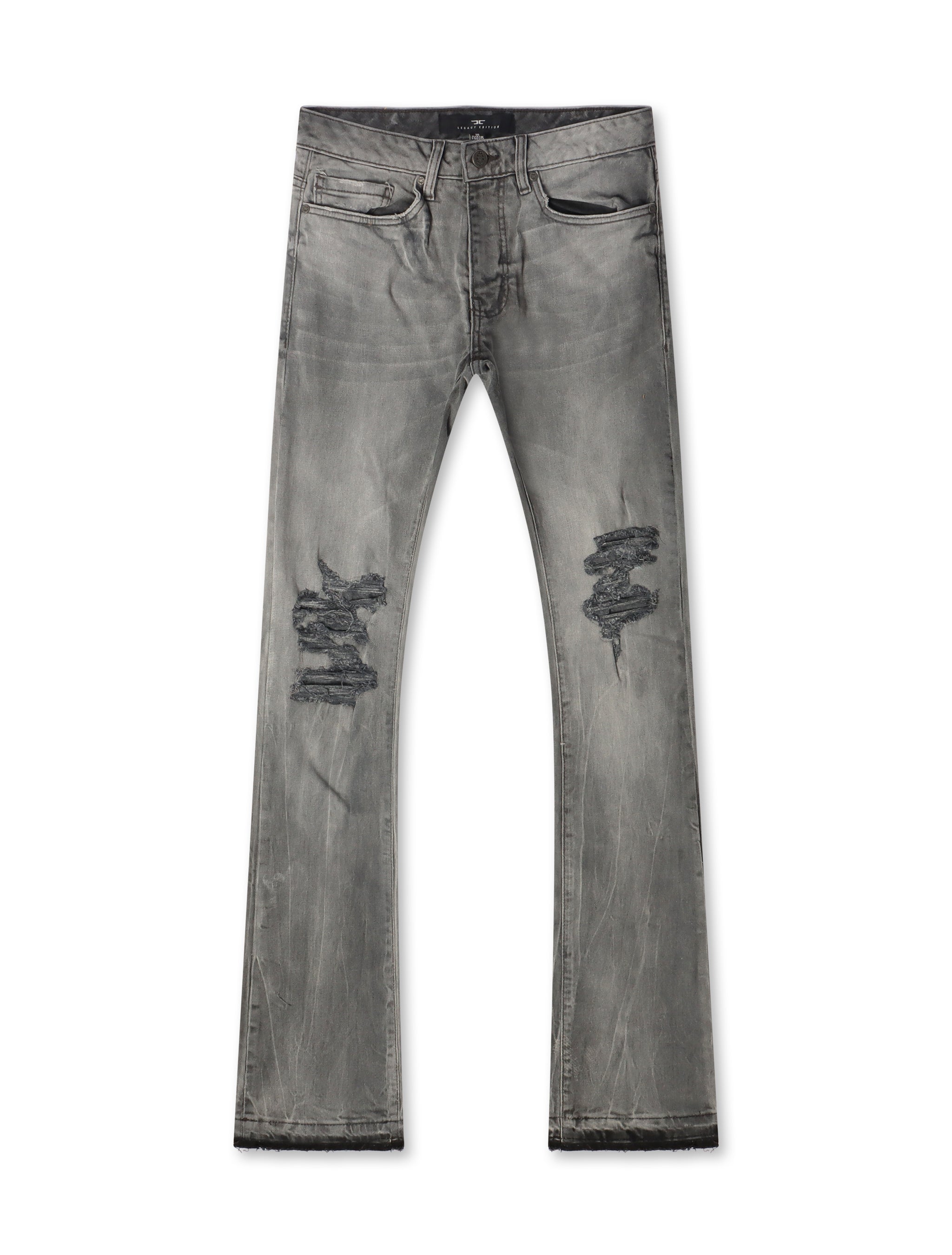 Jordan Craig Stacked Shredded Jeans – Smoked Gray