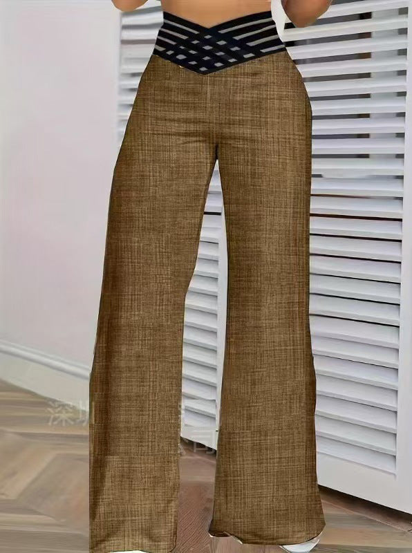 Women's High Waist Wide Leg Pants – Hollow Belt, Loose Fit, 10 Colors, S–3XL