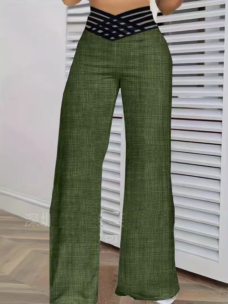 Women's High Waist Wide Leg Pants – Hollow Belt, Loose Fit, 10 Colors, S–3XL
