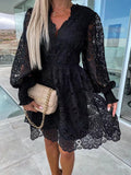 Women's Sexy Hollow Water-Soluble Lace Elegant Dress