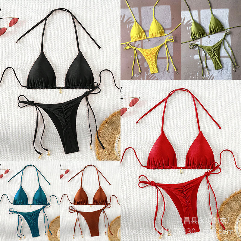 Women's Lace-Up Two-Piece Bikini | 10 Colors, Sizes S–XL