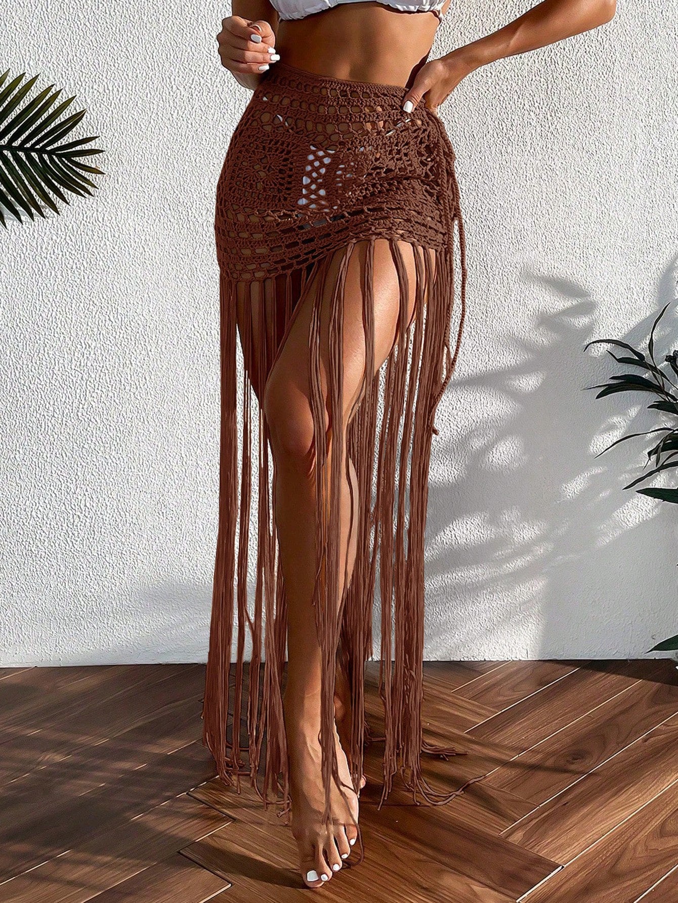 Women's Hollow Tassel Beach Cover-Up Skirt | 11 Colors, Sizes XS–L