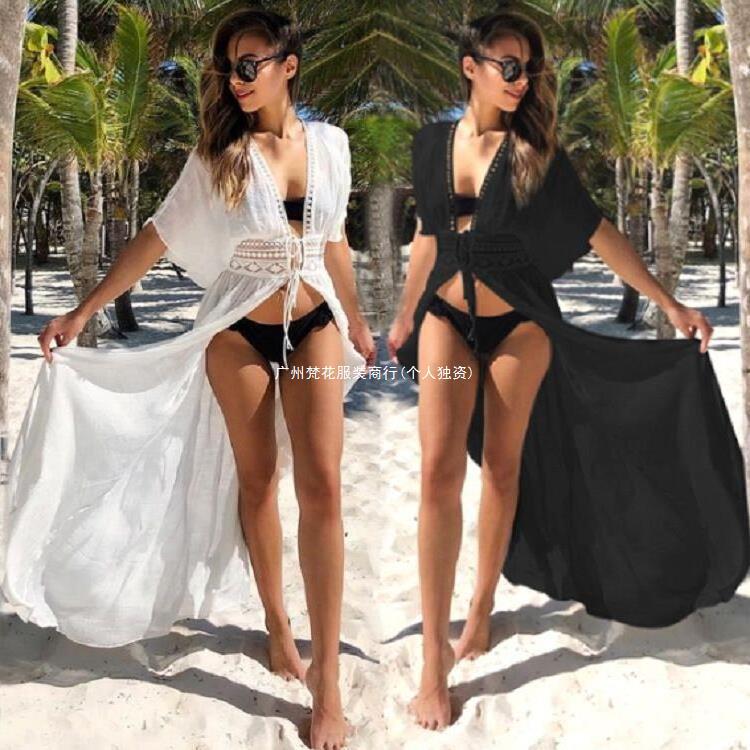 Women's Slub Lace Beach Cover-Up Cardigan