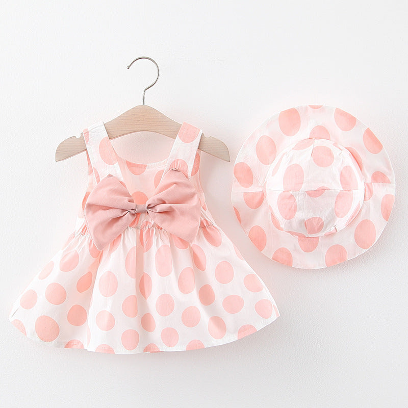 Baby Girls' Korean Cotton Princess Dress | Strawberry & Polka Dot Print