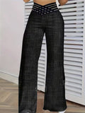 Women's High Waist Wide Leg Pants – Hollow Belt, Loose Fit, 10 Colors, S–3XL
