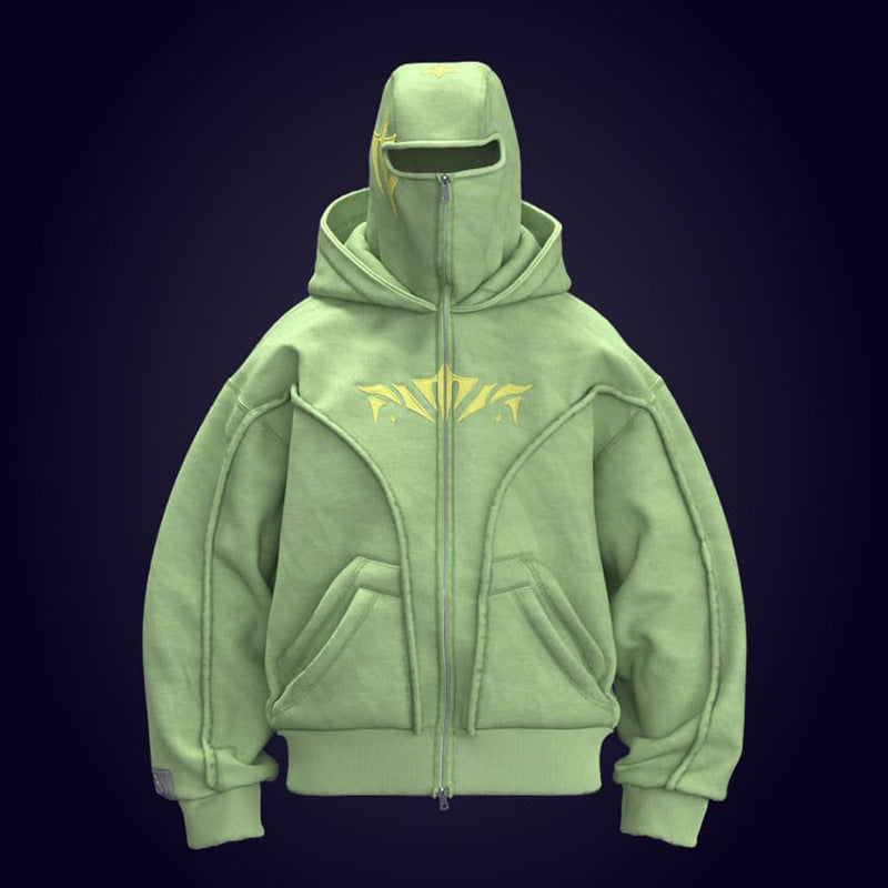 Men's High Street Loose Vintage Double Hood Hoodie | Oversized Streetwear Top