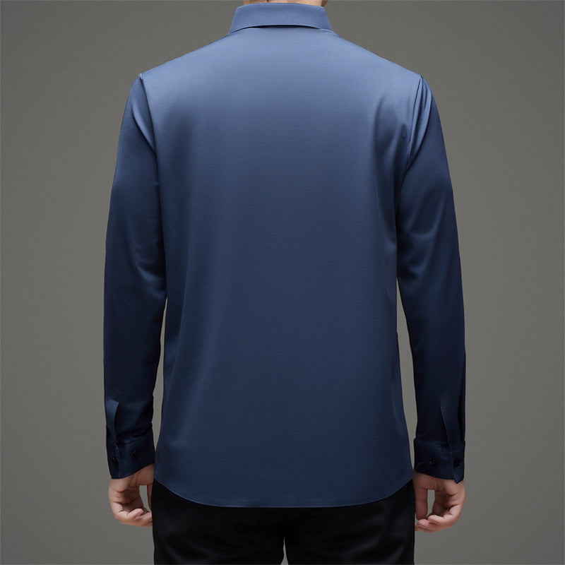 Men's Printed Long-Sleeve Casual Shirt | Wrinkle-Free, Lapel Collar