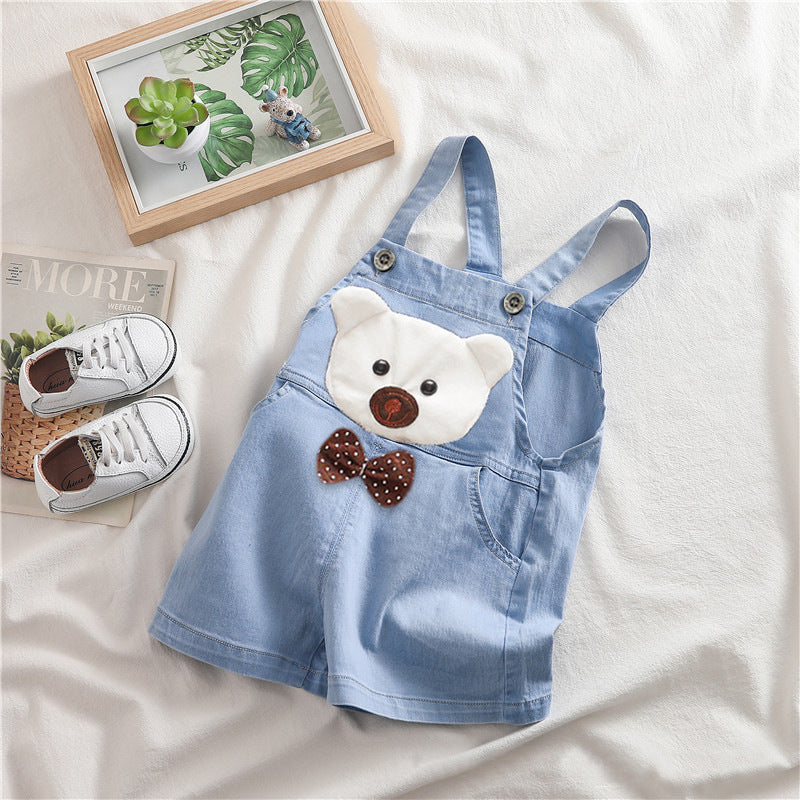 Baby & Toddler Suspender Denim Short Pants | Unisex Summer Climbing Shorts