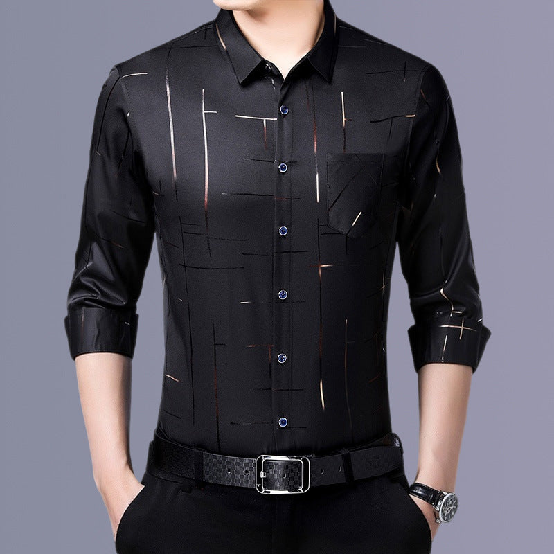 Men's Relaxed Fit Long-Sleeve Casual Shirt | 5 Colors, M–4XL