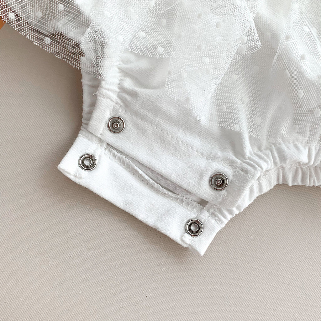 Girls' White Lace Tulle Bow Dress | Sleeveless Summer Party Dress