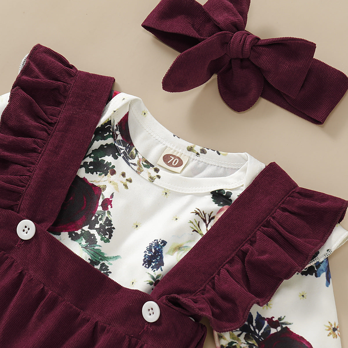 Baby Girl Floral Bodysuit Romper Set