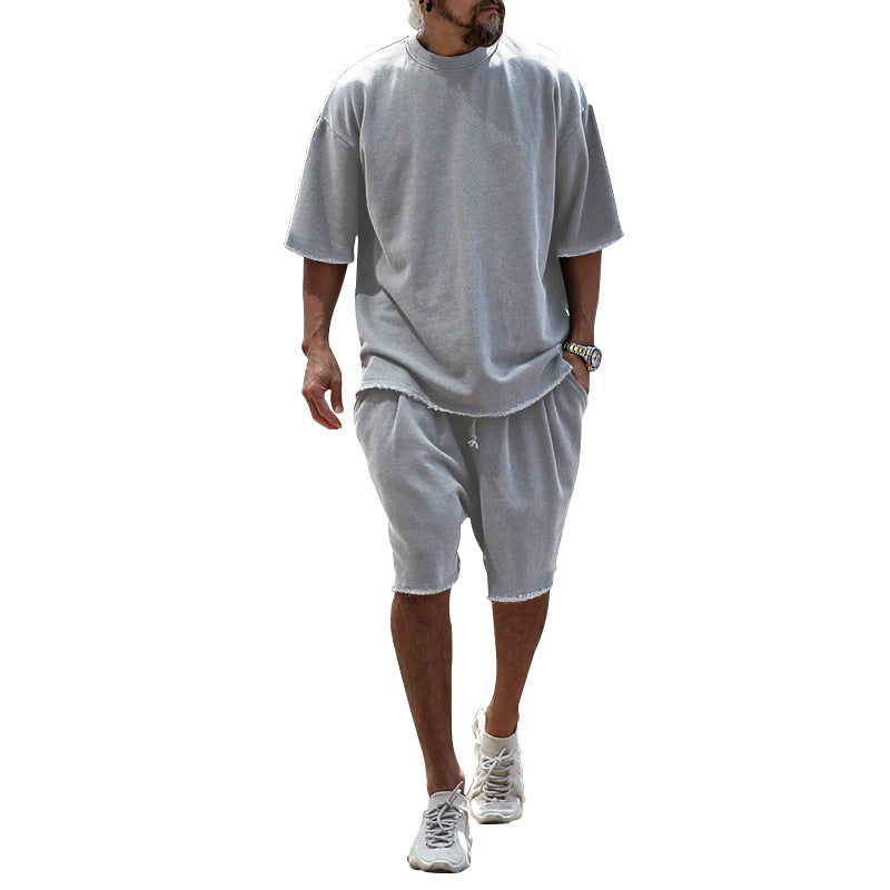 Men's Casual Summer Two-Piece Set | Short Sleeve T-Shirt & Matching Shorts