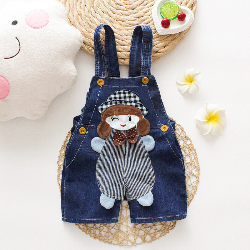 Baby & Toddler Suspender Denim Short Pants | Unisex Summer Climbing Shorts