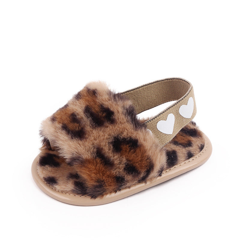 Baby Elastic Fluffy Sandals | Tie-Dye Soft Sole Toddler Shoes