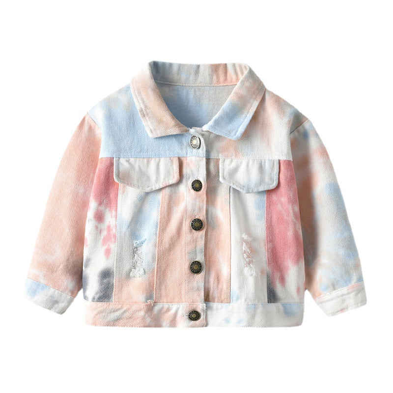 Kids' Tie-Dye Long Sleeve Denim Jacket