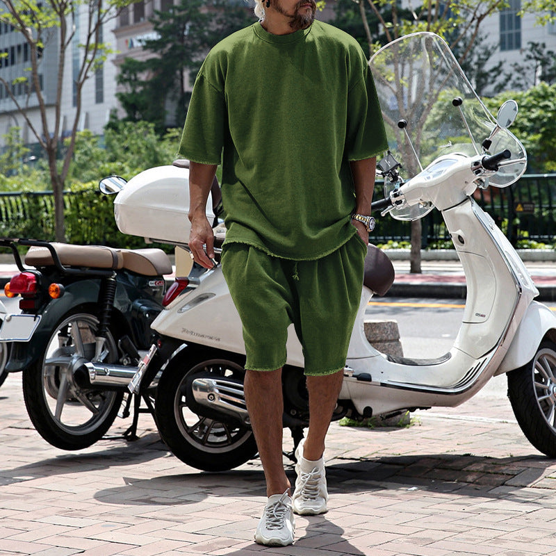 Men's Casual Summer Two-Piece Set | Short Sleeve T-Shirt & Matching Shorts