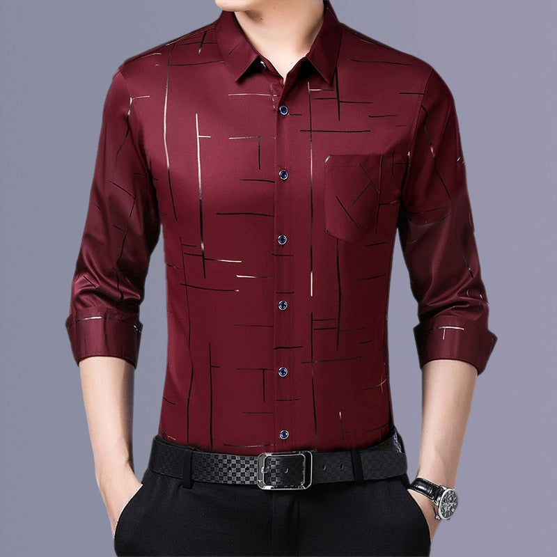 Men's Relaxed Fit Long-Sleeve Casual Shirt | 5 Colors, M–4XL