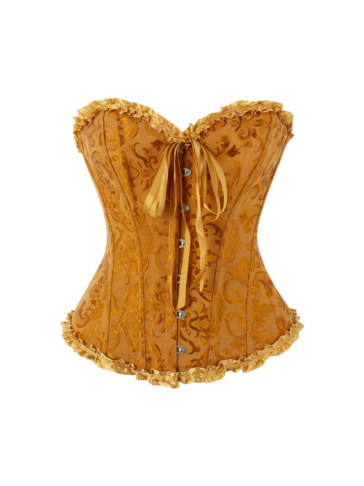 Women's Lace Fishbone Corset Top | Shaping & Gathering | 18 Colors, XS–6XL