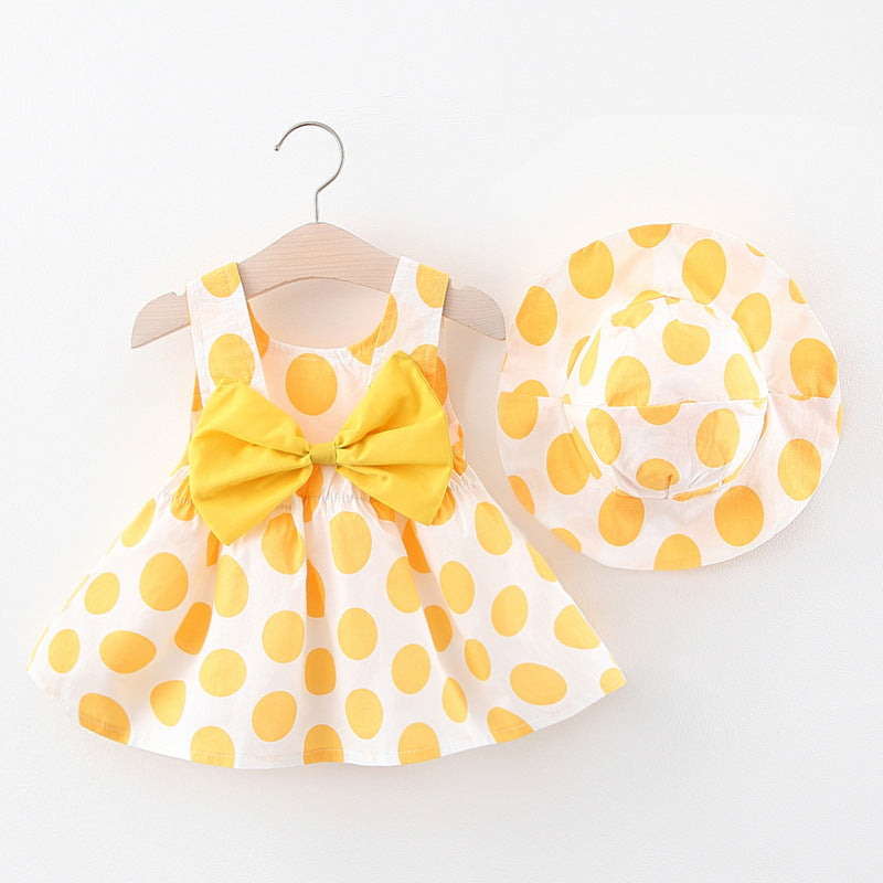 Baby Girls' Korean Cotton Princess Dress | Strawberry & Polka Dot Print