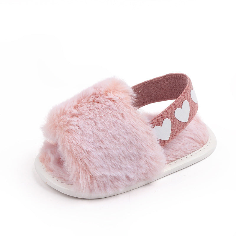 Baby Elastic Fluffy Sandals | Tie-Dye Soft Sole Toddler Shoes
