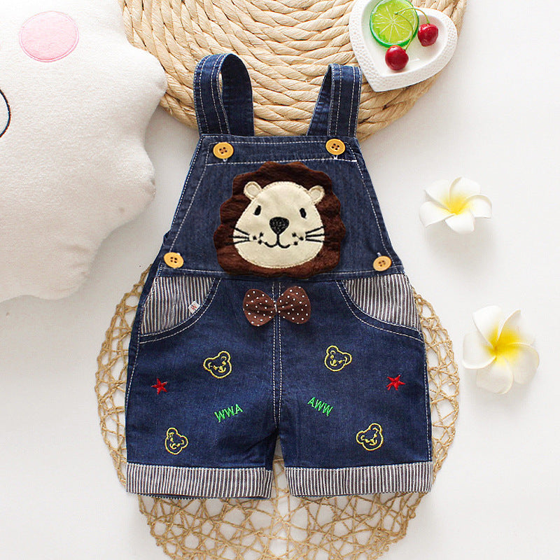 Baby & Toddler Suspender Denim Short Pants | Unisex Summer Climbing Shorts