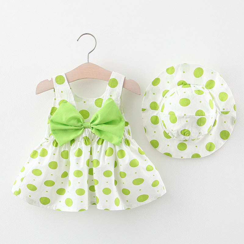 Baby Girls' Korean Cotton Princess Dress | Strawberry & Polka Dot Print