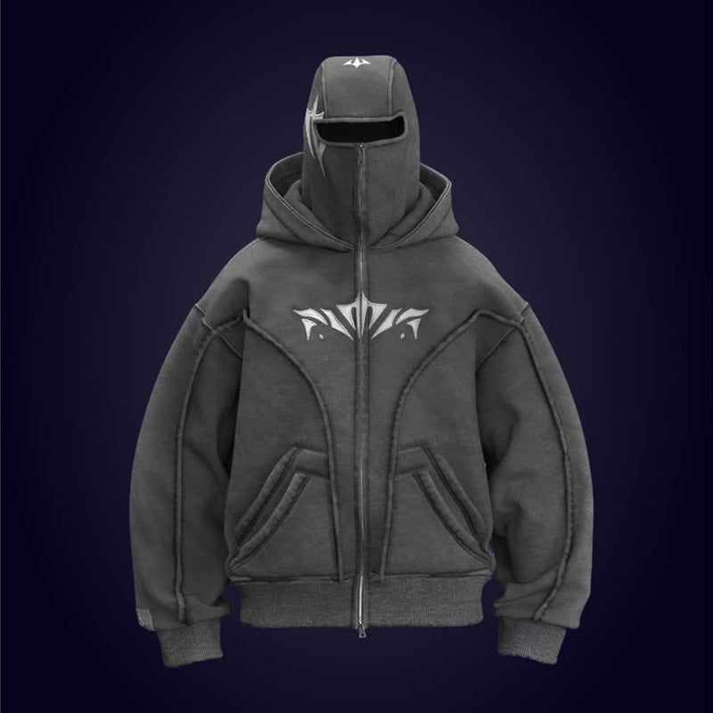 Men's High Street Loose Vintage Double Hood Hoodie | Oversized Streetwear Top