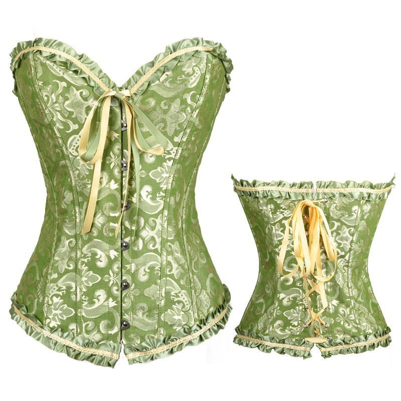 Women's Lace Fishbone Corset Top | Shaping & Gathering | 18 Colors, XS–6XL