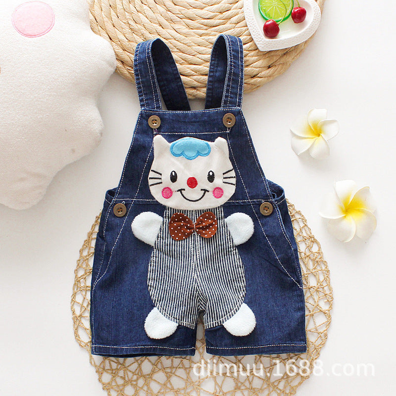Baby & Toddler Suspender Denim Short Pants | Unisex Summer Climbing Shorts