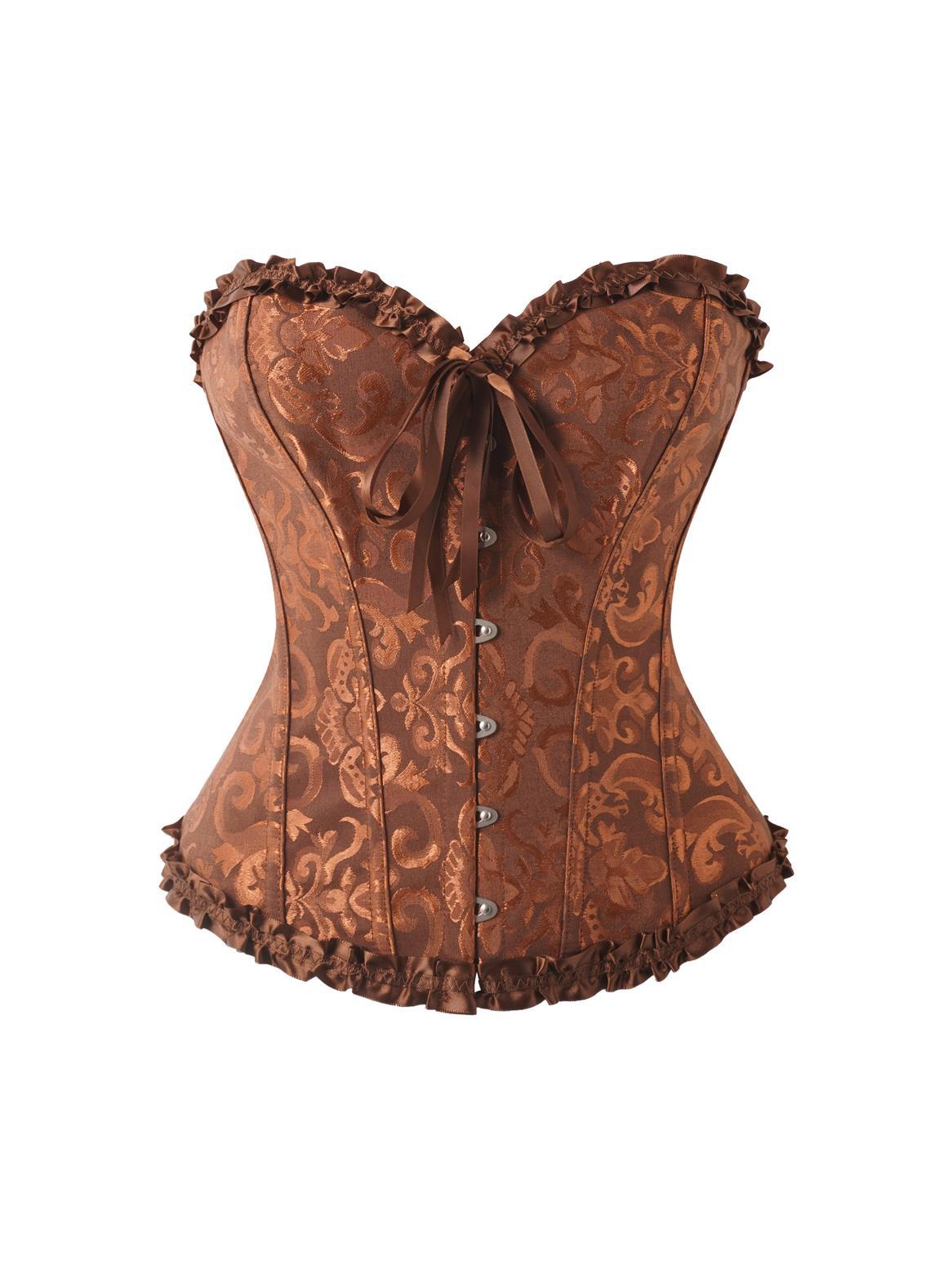 Women's Lace Fishbone Corset Top | Shaping & Gathering | 18 Colors, XS–6XL