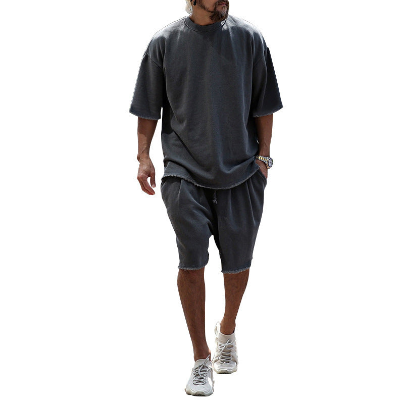 Men's Casual Summer Two-Piece Set | Short Sleeve T-Shirt & Matching Shorts