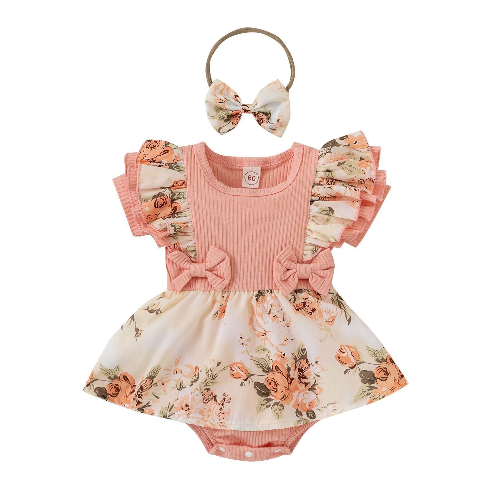 Baby Girl Lace Bow Triangle Romper Dress