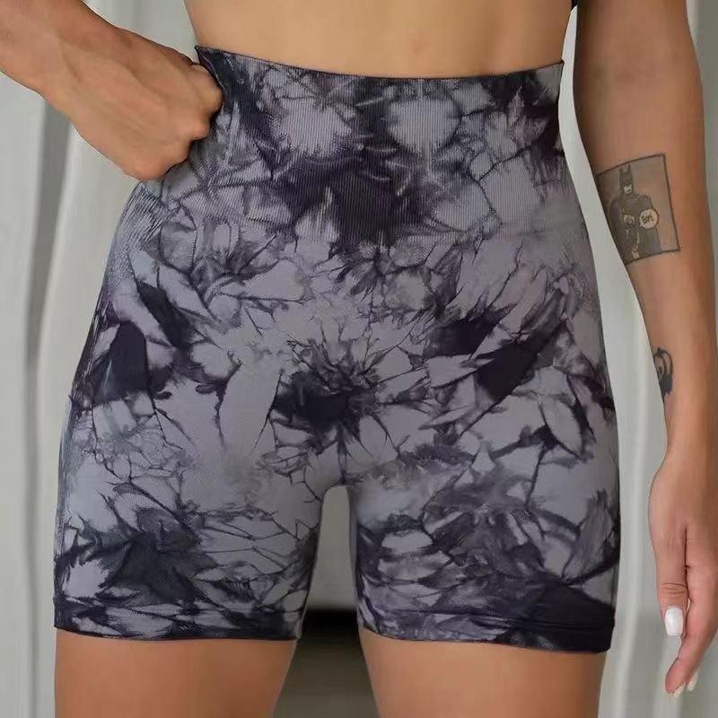 Women's High Waist Tie-Dye Yoga Shorts | Fitness & Activewear