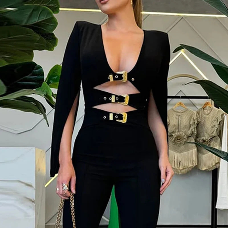 Women's Hollow-Out Mesh Perspective Jumpsuit | Sexy Bodysuit