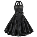 Women's Retro Wave & Dot Print Strap Maxi Dress – 7 Colors, Sizes S–XXL